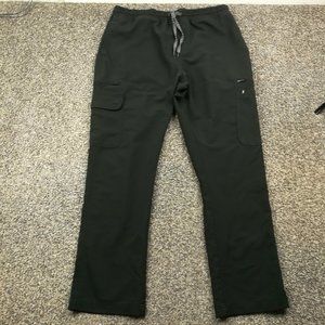 Jaanuu Scrub Pants Cargo 8 Pocket FUSEryx Black Mens Large Slim Fit $72